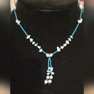 Free People Turquoise and White Necklace